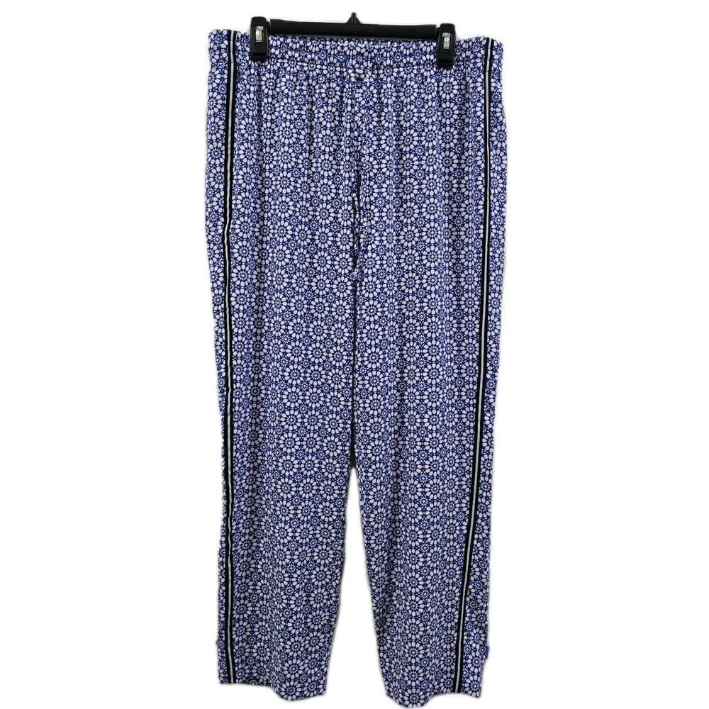 Talbots Womens Wide Leg Pants - Floral Capry Summer Size L